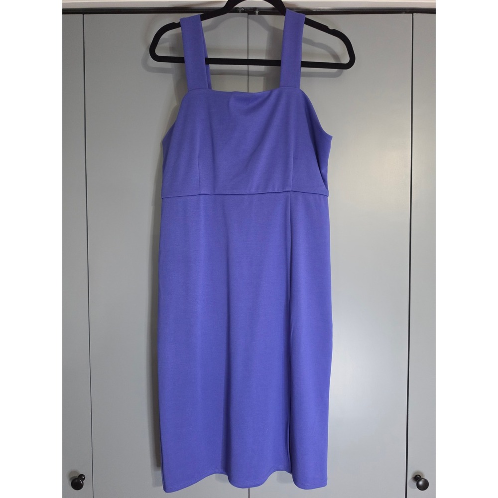 NWT Maurices Dress Medium Blue Sleeveless Square Neck Sheath Front Slit